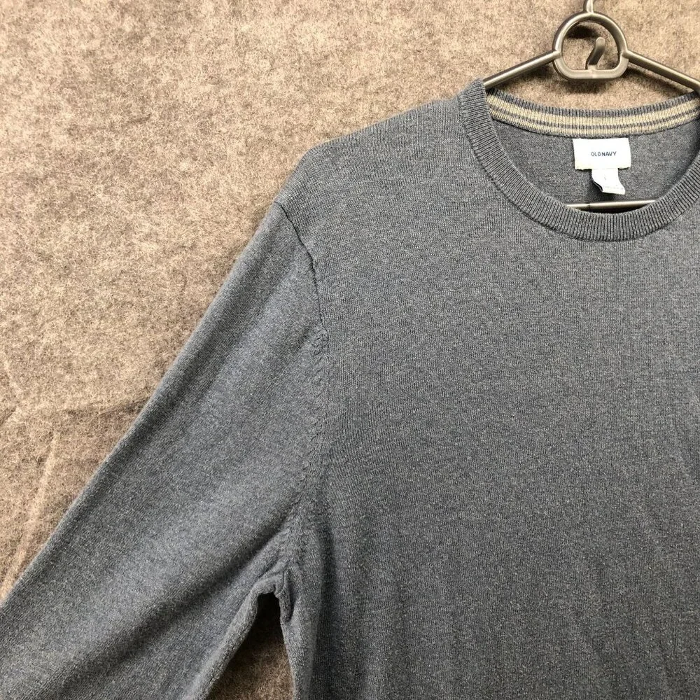 Old Navy Crewneck Sweater Mens L Blue Pullover Lightweight Knit Cotton Blend‎